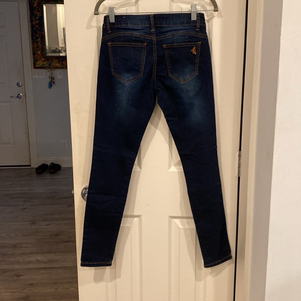 Five pocket, skinny jeans, distressed look, dark blue by VIP Jeans ￼ - Picture 5 of 5